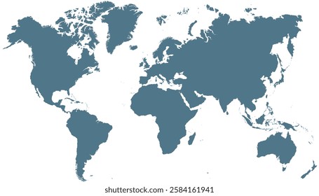 World map. Grey modern vector map. Silhouette map