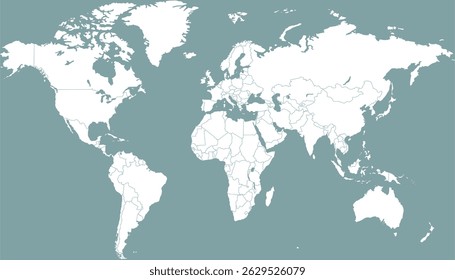 World map. Grey modern vector map. Silhouette.