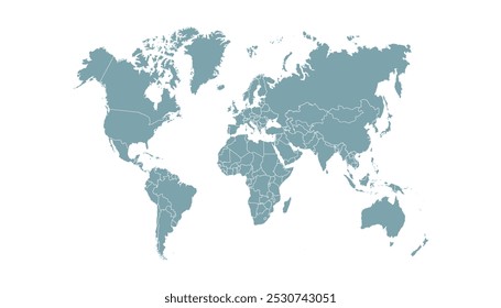Mapa mundial. Mapa gris. Silueta