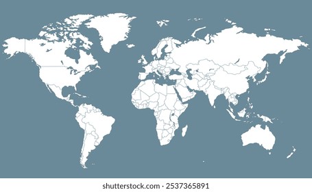 Mapa do mundo. Mapa cinza. Silhueta.