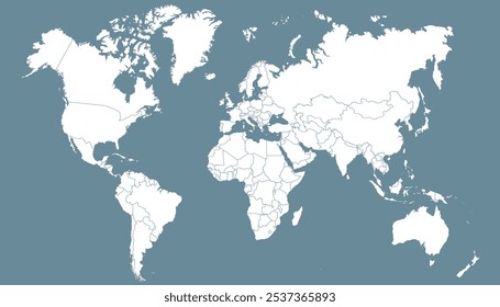 Mapa mundial. Mapa gris. Silueta.