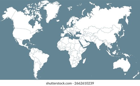 Mapa mundial. Mapa gris. Mapa de silueta.