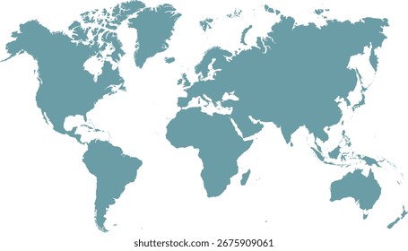 Mapa mundial. Mapa gris. Mapa de silueta.