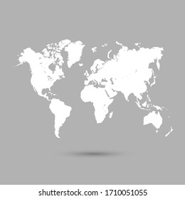 World map grey vector modern