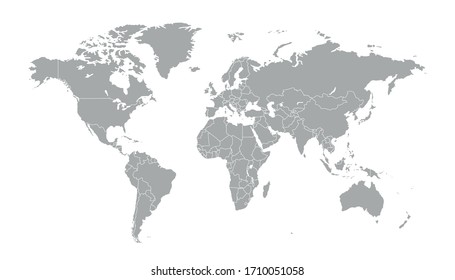 Mapa del mundo gris vector moderno
