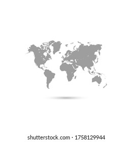Moderno vector gris del mapa mundial