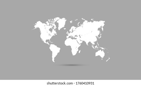 World map grey vector modern