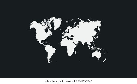 World map grey vector modern.
