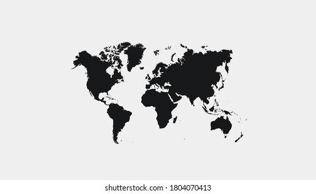 World map grey vector modern.