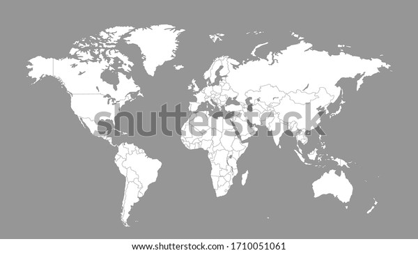 World Map Grey Vector Modern Stock Vector Royalty Free 1710051061