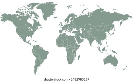 World map. Grey vector map. Silhouette map.