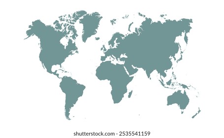 World map. Grey vector map. Silhouette.