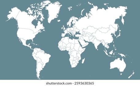 World map. Grey vector map. Silhouette.