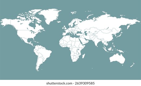 World map. Grey vector map. Silhouette.