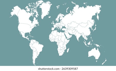 World map. Grey vector map. Silhouette.