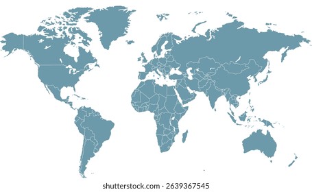 World map. Grey vector map. Silhouette map.	