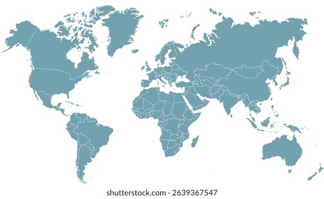 World map. Grey vector map. Silhouette map.	