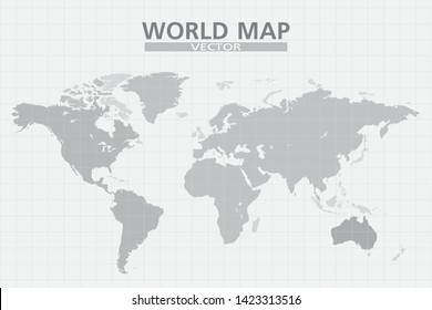 World Map And Grid Vector