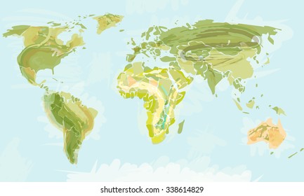 World map grunge style