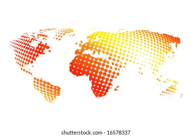 World map with halftone effect