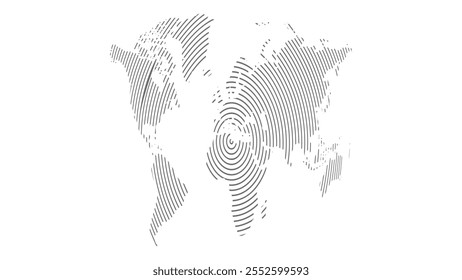 World map halftone. Made for world news and articles. Grey circles on white background.