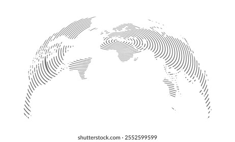 Meio-tom do mapa mundial. Feito para notícias e artigos do mundo. Círculos cinzentos em fundo branco.