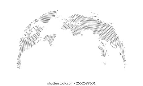 World map halftone. Made for world news and articles. Grey circles on white background.