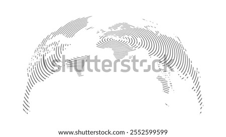 World map halftone. Made for world news and articles. Grey circles on white background.