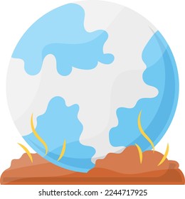 Weltkarte mit Wärmesignatur, Vektorfarbsymbol, Umweltverschmutzungssymbol, chemisches biologisches Kontaminationszeichen, Stockillustration der Schadstoffe, Konzept der globalen Erwärmung und Umweltverschmutzung