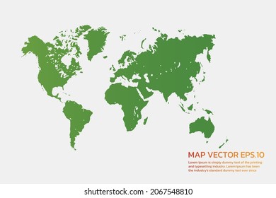 World map High Detailed green color. on white background. Abstract design vector illustration eps 10