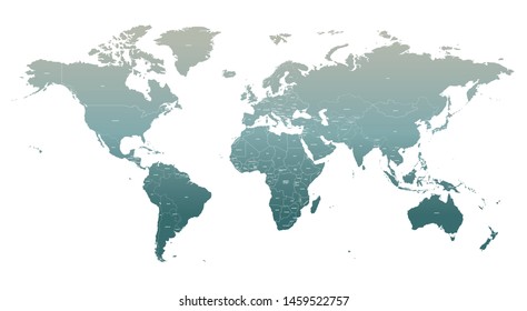 World Map. High Quality Vector Infographic Of Countries World Map. Detailed Country Map Of World. 