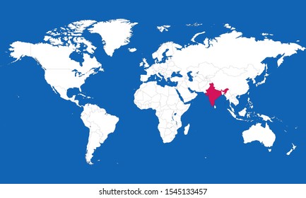 World Map With India Highlighted World Map India Highlighted Images, Stock Photos & Vectors | Shutterstock