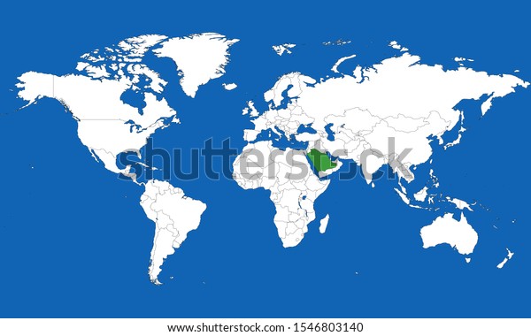 middle east highlighted on world map World Map Highlighted Saudi Arabia Green Stock Vector Royalty middle east highlighted on world map