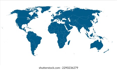 World map, highlighted in World map, White background. Perfect for Business concepts, backgrounds, backdrop, chart, label, sticker, banner, and wallpapers.