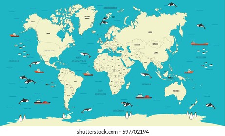 World Map highly detailed vector illustration