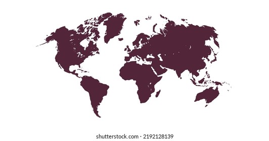 World map and horizontal earth planet concept flat vector illustration.
