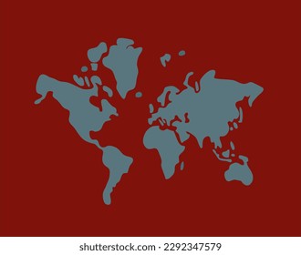 Diseño de icono de mapa mundial aislado en fondo de color