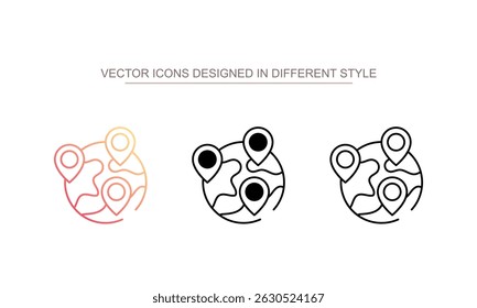Design de ícone do mapa-múndi com ilustração de estoque de fundo branco