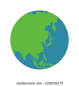  World map icon. Earth care logo. Globe sapmle vector illustration