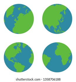  World map icon. Earth care logo. Globe sapmle vector illustration