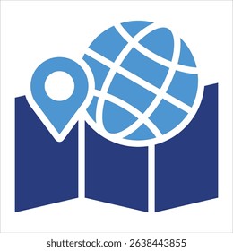 World Map Icon Element For Design