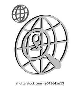 World map icon. Global people network. Communication vector sphere. Connection symbol form.