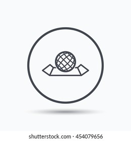 World map icon. Globe sign. Travel location symbol. Circle button with flat web icon on white background. Vector