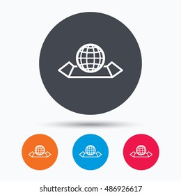 World map icon. Globe sign.