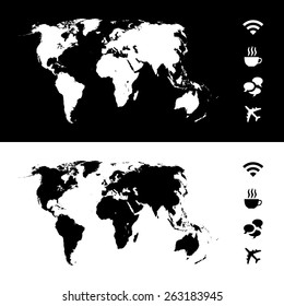 World map icon great for any use. Vector EPS10. 