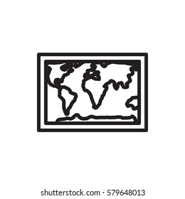 world map icon illustration isolated vector sign symbol