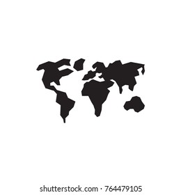 world map icon illustration isolated vector sign symbol