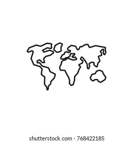 world map icon illustration isolated vector sign symbol