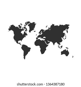 world map map icon. isolated on white background. Vector illustration.