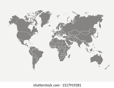 World map icon isolated on white background. Vector illustration. Eps 10.